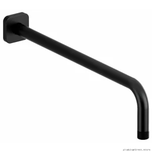 Black Square Wall Mount Shower Arm 16 Inch with Escutcheon 574BK