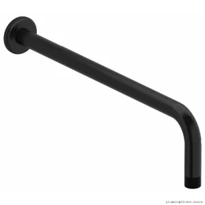 Black 16 Inch Wall Mount Shower Arm with Round Cover Plate 554BK