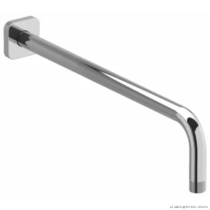 Chrome Square Wall Mount Shower Arm 16 Inch with Escutcheon by RIOBEL