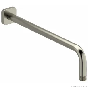 16-Inch Brushed Nickel Wall-Mount Shower Arm with Square Escutcheon