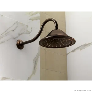 Curved Venetian Bronze Shower Arm & Flange Kit - 16 Inches
