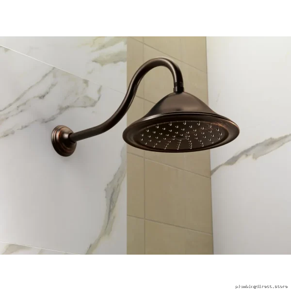 Curved Venetian Bronze Shower Arm & Flange Kit - 16 Inches