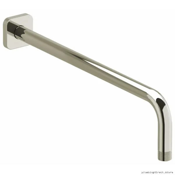 16-Inch Wall Mount Shower Arm with Square Escutcheon - Polished Nickel (574PN) RioBel