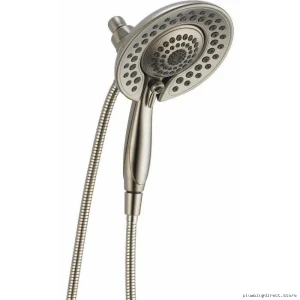 Two-in-One Adjustable Hand Shower & Shower Head with 5 Spray Settings - Lumicoat Stainless