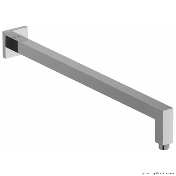 RIOBEL 20-Inch Wall-Mounted Chrome Shower Arm with Square Escutcheon Design