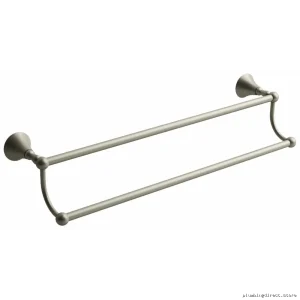 Hudson 24-Inch Double Towel Bar - Brushed Nickel Finish, Space-Saving Bath Rack