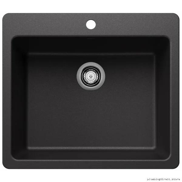 Liven 25-inch Single Bowl Dual-Mount Kitchen Sink | Anthracite & Blanco Finish - Image 2