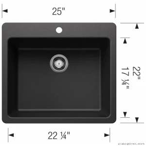 Liven 25-inch Single Bowl Dual-Mount Kitchen Sink | Anthracite & Blanco Finish