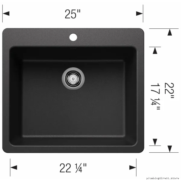 Liven 25-inch Single Bowl Dual-Mount Kitchen Sink | Anthracite & Blanco Finish