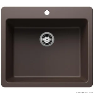 Liven 25in Single Bowl Dual Mount Kitchen Sink - Café 403655 Blanco