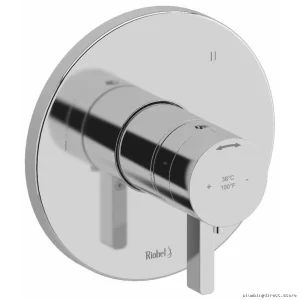 3-Function Thermostatic Valve Trim Chrome Finish by Paradox - TPXTM47C RIOBEL