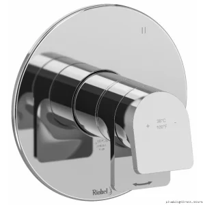 3-in-1 Thermostatic Valve Trim with Precision Chrome Finish - TOD47C by RIOBEL