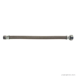 30" Flexible Faucet Connector - 3/8 Comp to 1/2 FIP Brass Adapter
