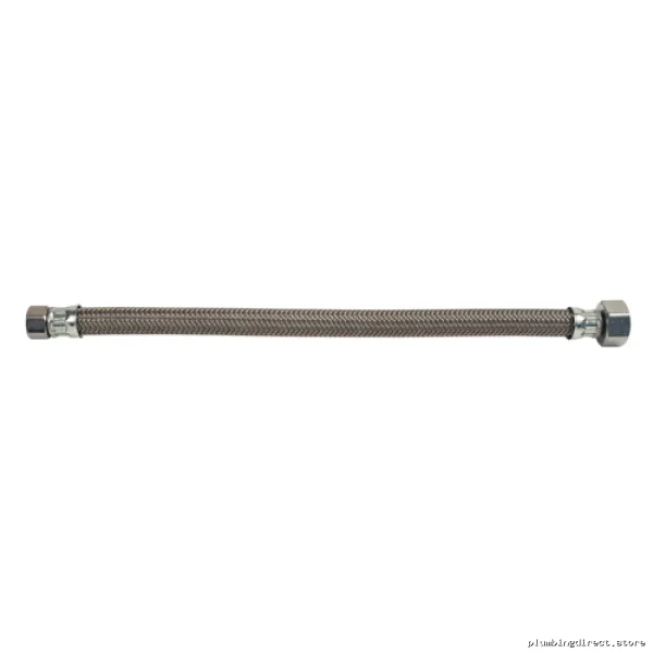 30" Flexible Faucet Connector - 3/8 Comp to 1/2 FIP Brass Adapter