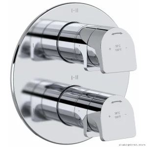 6-Function Thermostatic Shower Valve Trim in Sleek Chrome - TOD46C by RIOBEL