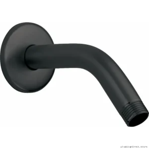 6-Inch Matte Black Shower Arm & Flange Kit - Hansgrohe Easy Install