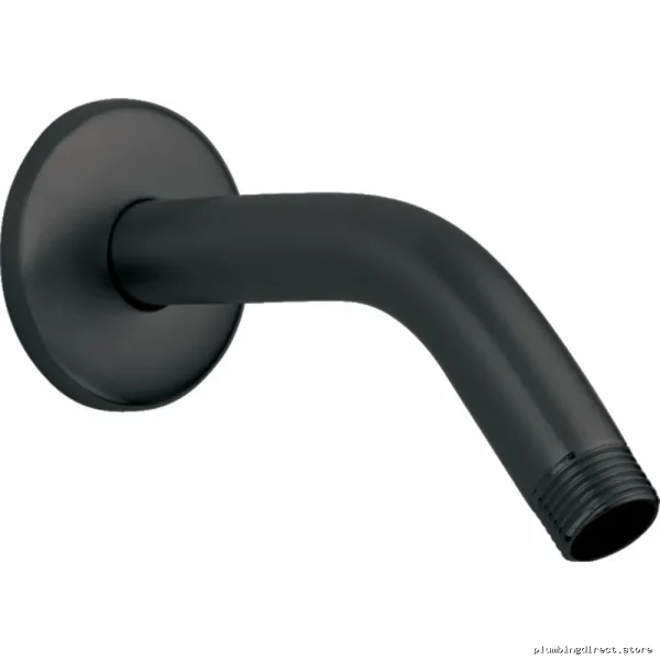 6-Inch Matte Black Shower Arm & Flange Kit - Hansgrohe Easy Install