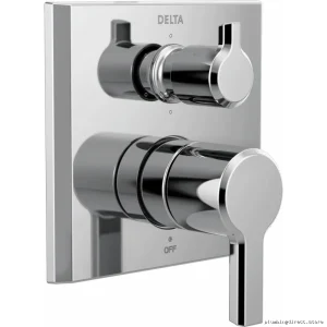 6-Position Integrated Diverter Valve Trim Kit - Pivotal Monitor 14 Series Lumicoat Chrome T24999-PR Delta