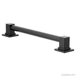 90-Degree Designer Grab Bar for Bathroom Safety - Matte Black YG8818BL Moen