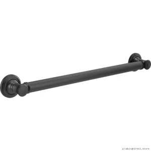AdaCompliant Bathroom Safety Rail w/Decorative TradDesign & MatteBlack Finish