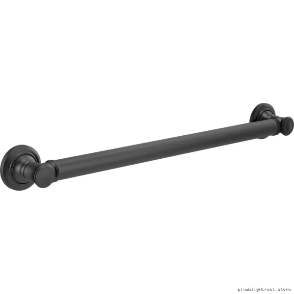 AdaCompliant Bathroom Safety Rail w/Decorative TradDesign & MatteBlack Finish