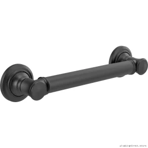 ADA Compliant Decorative Grab Bar - Traditional 12 Matte Black Finish Delta 41612-BL