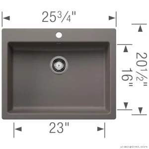 Precis 1 Bowl Dual Mount Silgranit Kitchen Sink ADA Compliant Volcano Gray 402924