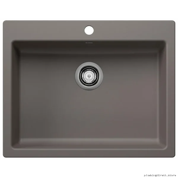 Precis 1 Bowl Dual Mount Silgranit Kitchen Sink ADA Compliant Volcano Gray 402924 - Image 2