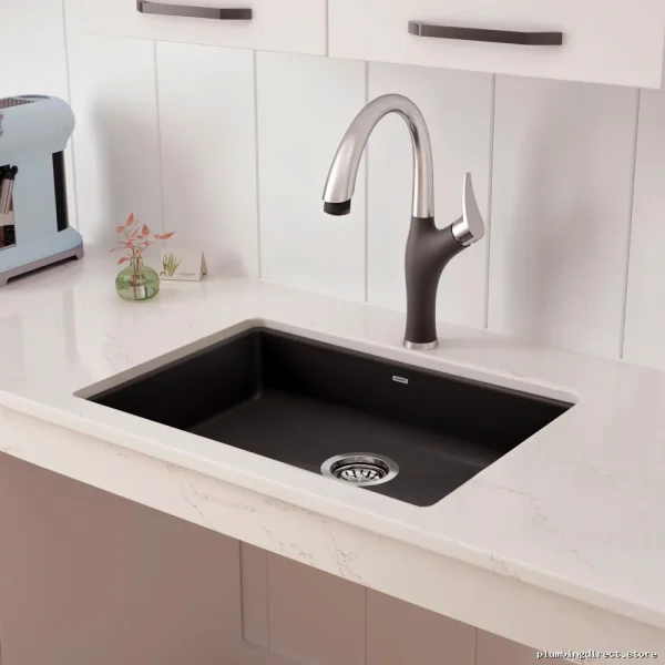 Precis Dual-Mount 1-Bowl Silgranit Kitchen Sink – ADA/CSA Certified Cinder - Image 4