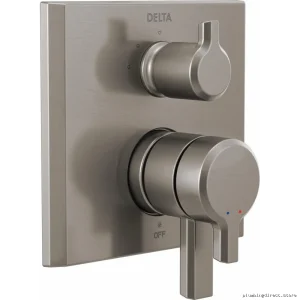 Adjustable 3-Way Diverter Valve Trim in Lumicoat Stainless Steel - Pivotal Monitor