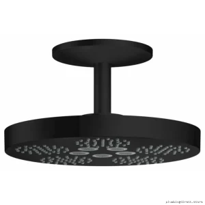 Axor One Wall-Mounted Wall Showers with Adjustable Arm Trims | Matte Black Showers