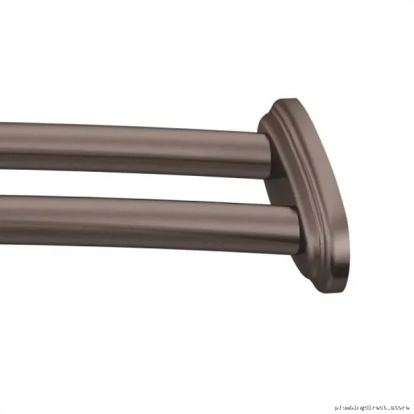 Adjustable Curved Double Bathroom Shower Rod - Old World Bronze Moen DN2141OWB - Image 2