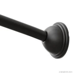 Adjustable Curved Shower Rod with Stainless Steel - Elegant Matte Black Design for Modern Bathrooms | Moen CSR2160BL