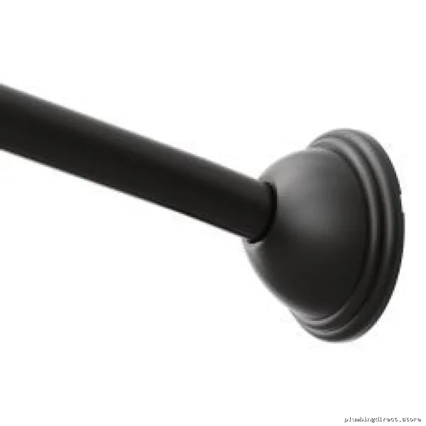 Adjustable Curved Shower Rod with Stainless Steel - Elegant Matte Black Design for Modern Bathrooms | Moen CSR2160BL