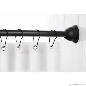 Adjustable Curved Tension Shower Rod (57-60) Matte Black MDN2170BL by Moen