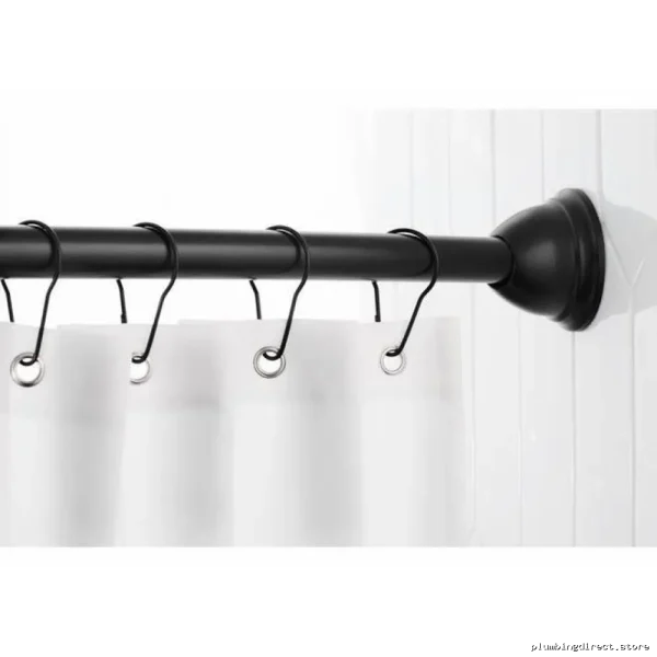 Adjustable Curved Tension Shower Rod (57-60) Matte Black MDN2170BL by Moen