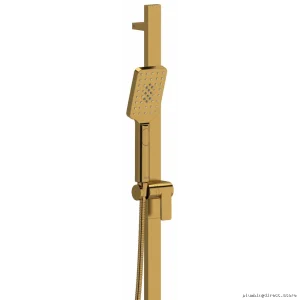 Dual Function Showerhead with Adjustable Slide-Bar & Low Flow – Brushed Gold