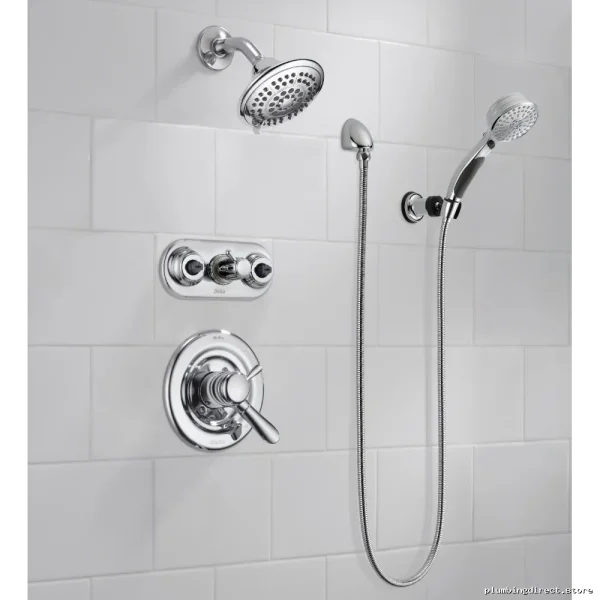 Adjustable Height Wall-Mounted Handheld Shower - 8 Spray Modes in Chrome - Image 2