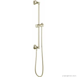 Classic Round Adjustable Shower Slide Bar with Hose - Polished Nickel