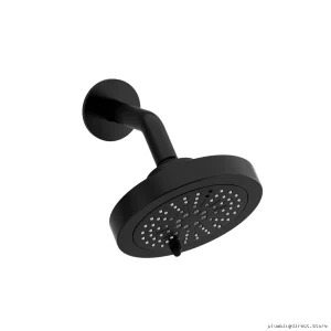 RioBel Black 366BK 6-Inch 2-Mode Round Showerhead with Adjustable Arm