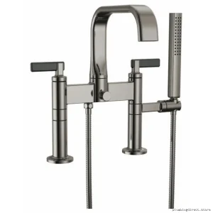 Allaria Tub Filler Trim Kit w/ Lever Handles | Brilliance Black Onyx | Body Asm Separate