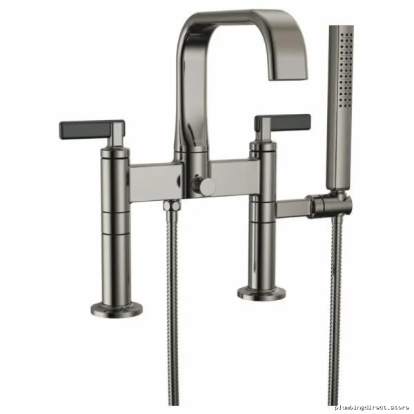Allaria Tub Filler Trim Kit w/ Lever Handles | Brilliance Black Onyx | Body Asm Separate