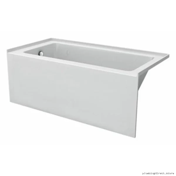 Amala 60x32 LH Drain Alcove Bathtub - Acritec White Tub - Image 2