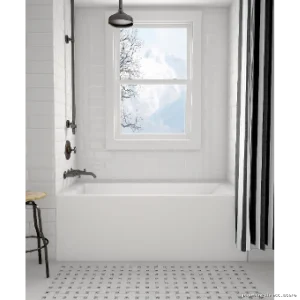 Amala 60x32 LH Drain Alcove Bathtub - Acritec White Tub
