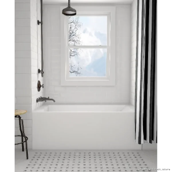 Amala 60x32 LH Drain Alcove Bathtub - Acritec White Tub