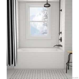 Amala Alcove Bathtub White 60x32 Right-Hand Drain - Model 41174 Acritec
