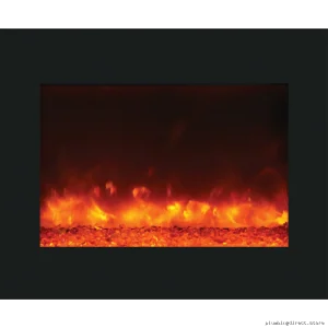 Amantii 39 Inch Zero Clearance Fireplace Black Glass Surround