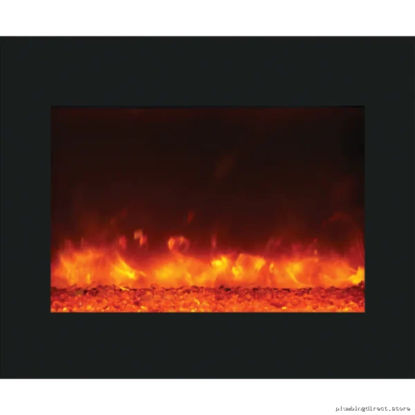 Amantii 39 Inch Zero Clearance Fireplace Black Glass Surround