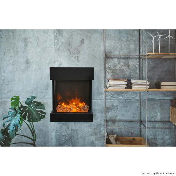 Modern 3-Sided Electric Fireplace with Heating - Amantii Cube25