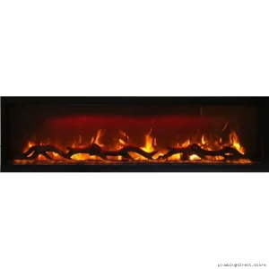 Amantii SYM-6O Symmetry Electric Wall-Mounted Fireplace – Realistic Logs & Crystal Flames